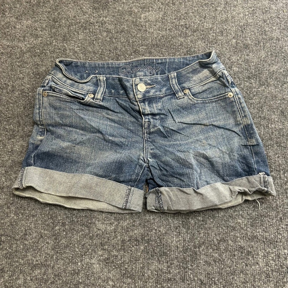 dELiA*s Denim Shorts Womens Size 0 Blue Bailey Cuffed Low Rise Casual Stretch